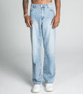 AJ01L-2 CLASSIC BLUE THREAD LINE LOOSE JEANS