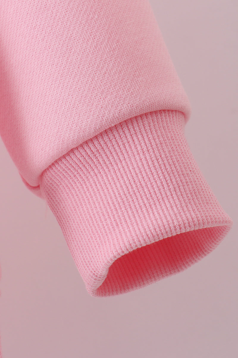 Sudadera de felpa rosa con lentejuelas de corazón, amor, sonrisa para mamá e hija