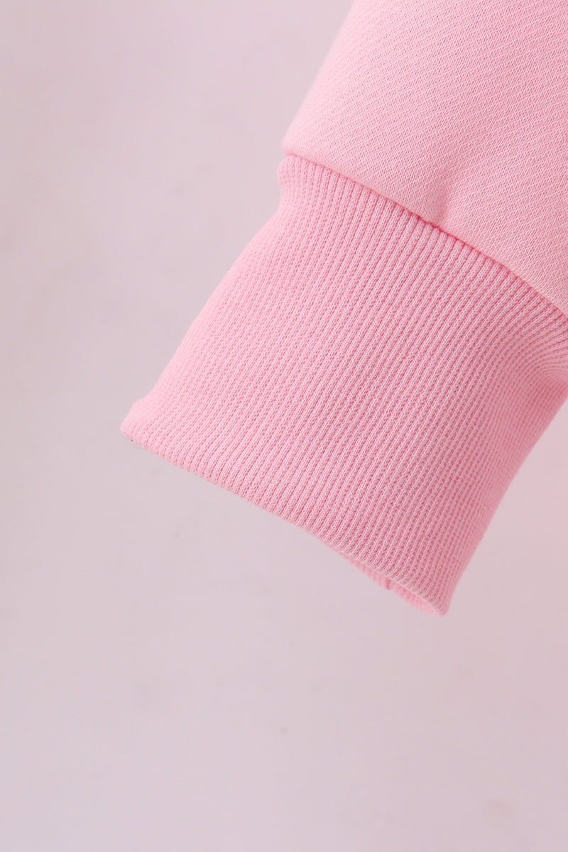 Sudadera de felpa rosa con lentejuelas de corazón, amor, sonrisa para mamá e hija