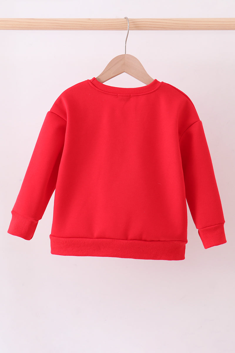 Sudadera de felpa con lentejuelas de corazón rojo amor y sonrisa para mamá e hija