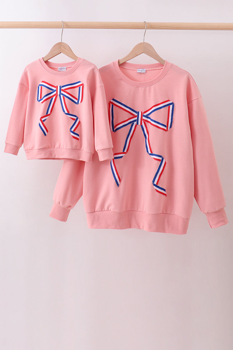 Sudadera melocotón lazo cosido a mano mamá&yo