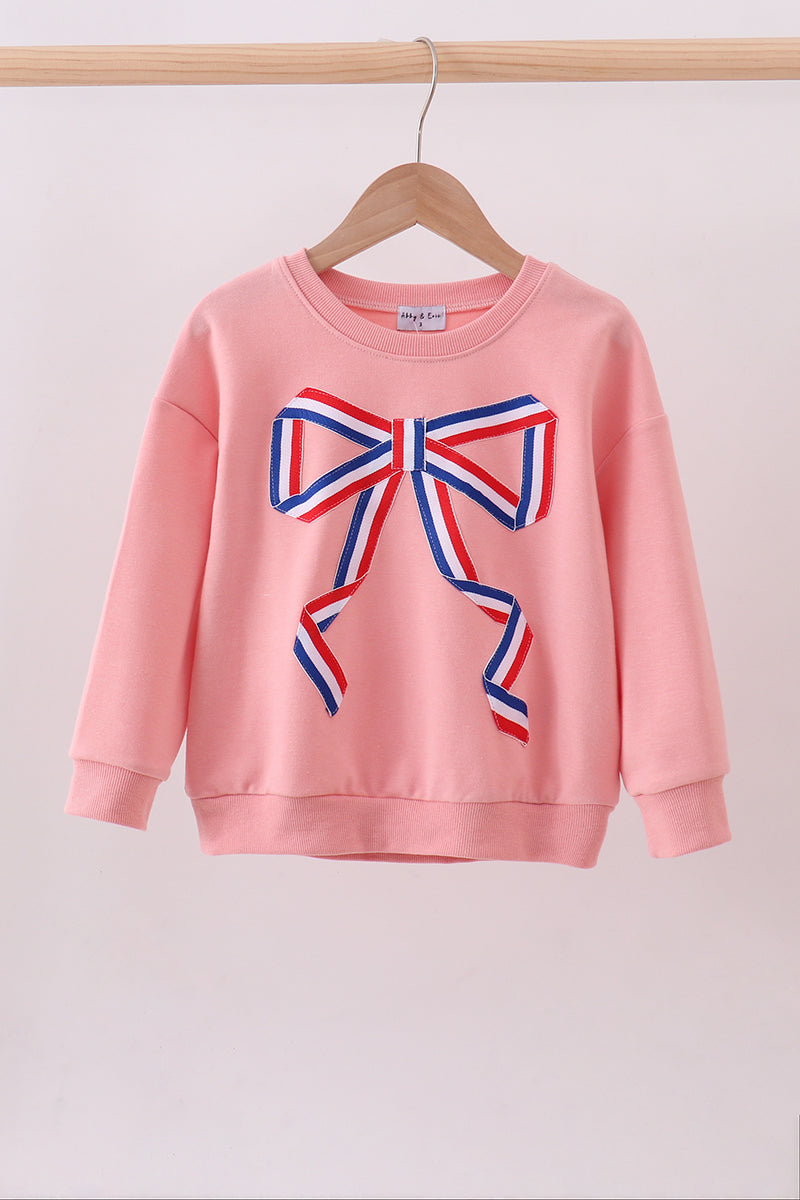 Sudadera melocotón lazo cosido a mano mamá&yo