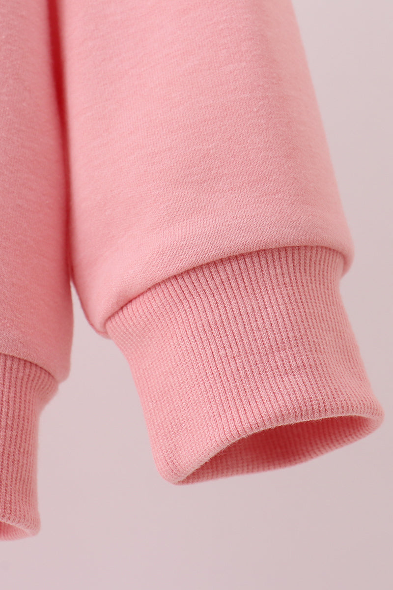 Sudadera melocotón lazo cosido a mano mamá&yo