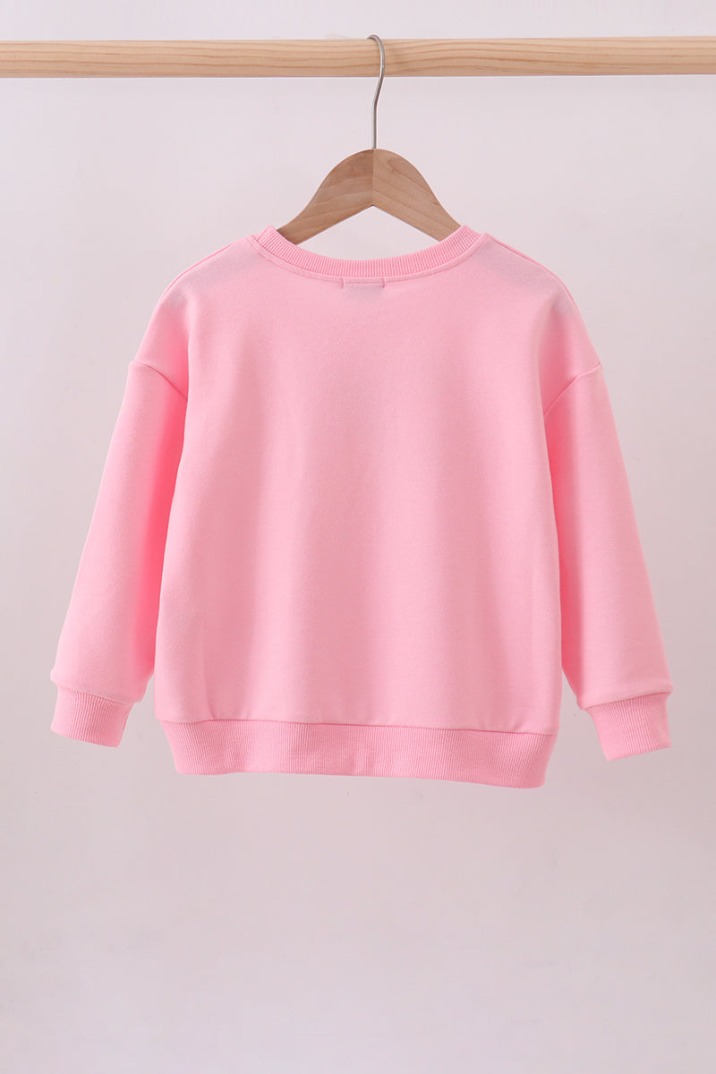 Sudadera mamá y yo con lazo rosa cosido a mano