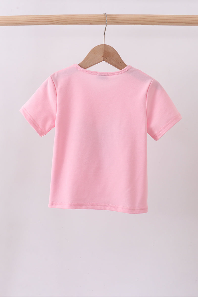 Top rosa con moño, lentejuelas, para mamá e hija