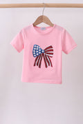 Top rosa con moño, lentejuelas, para mamá e hija