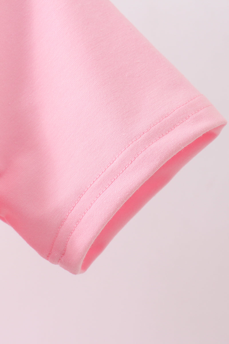 Top rosa con moño, lentejuelas, para mamá e hija