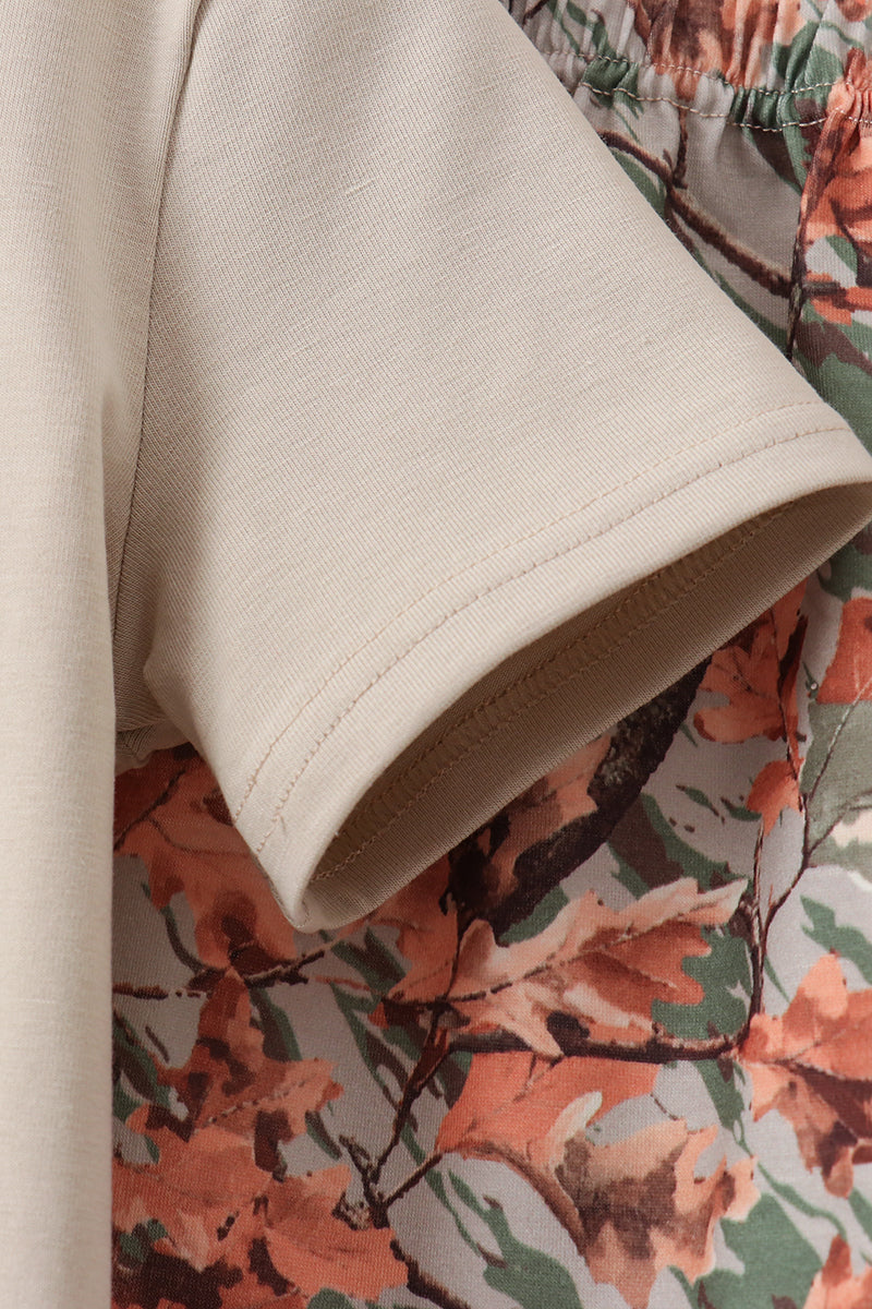 Conjunto de pantalones cortos bordados con camuflaje de vida silvestre