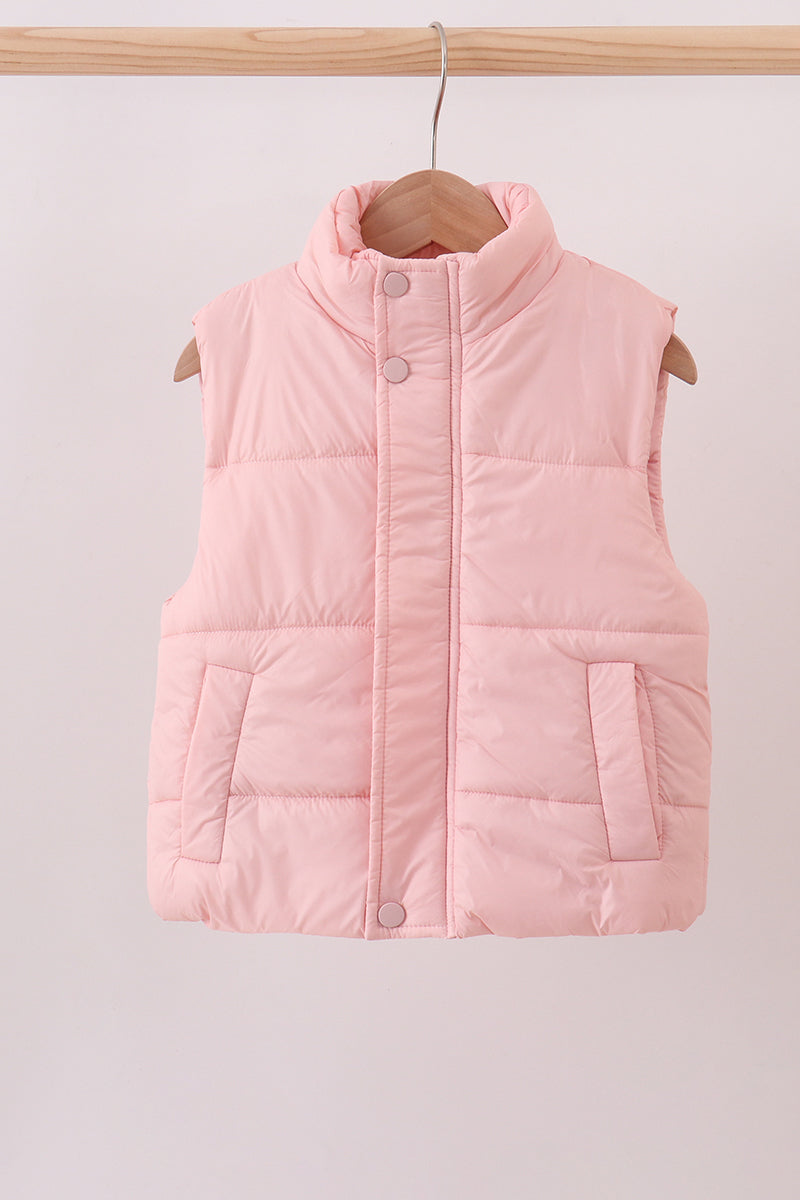 Chaleco acolchado rosa para mamá e hija