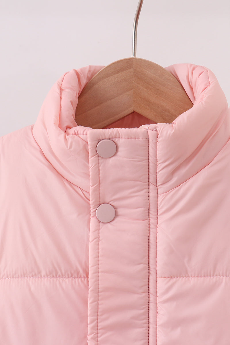 Chaleco acolchado rosa para mamá e hija