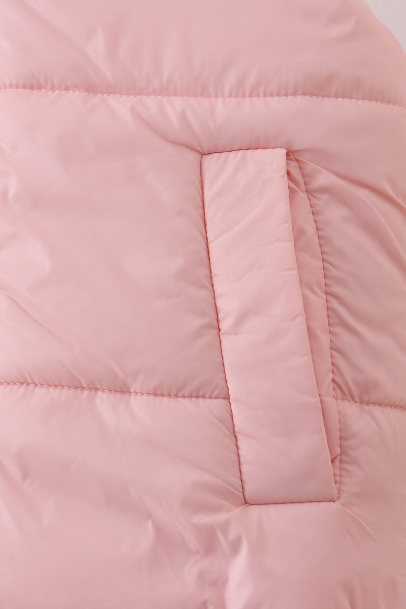 Chaleco acolchado rosa para mamá e hija