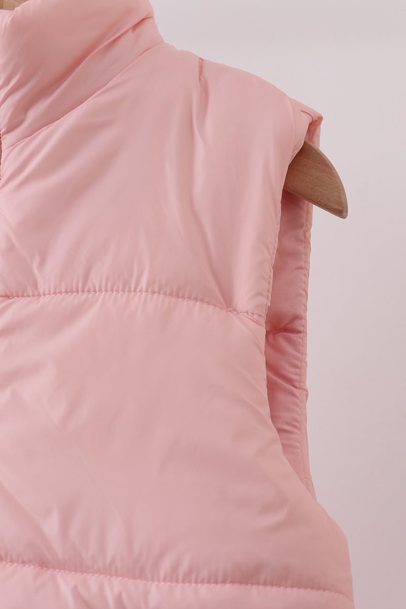 Chaleco acolchado rosa para mamá e hija