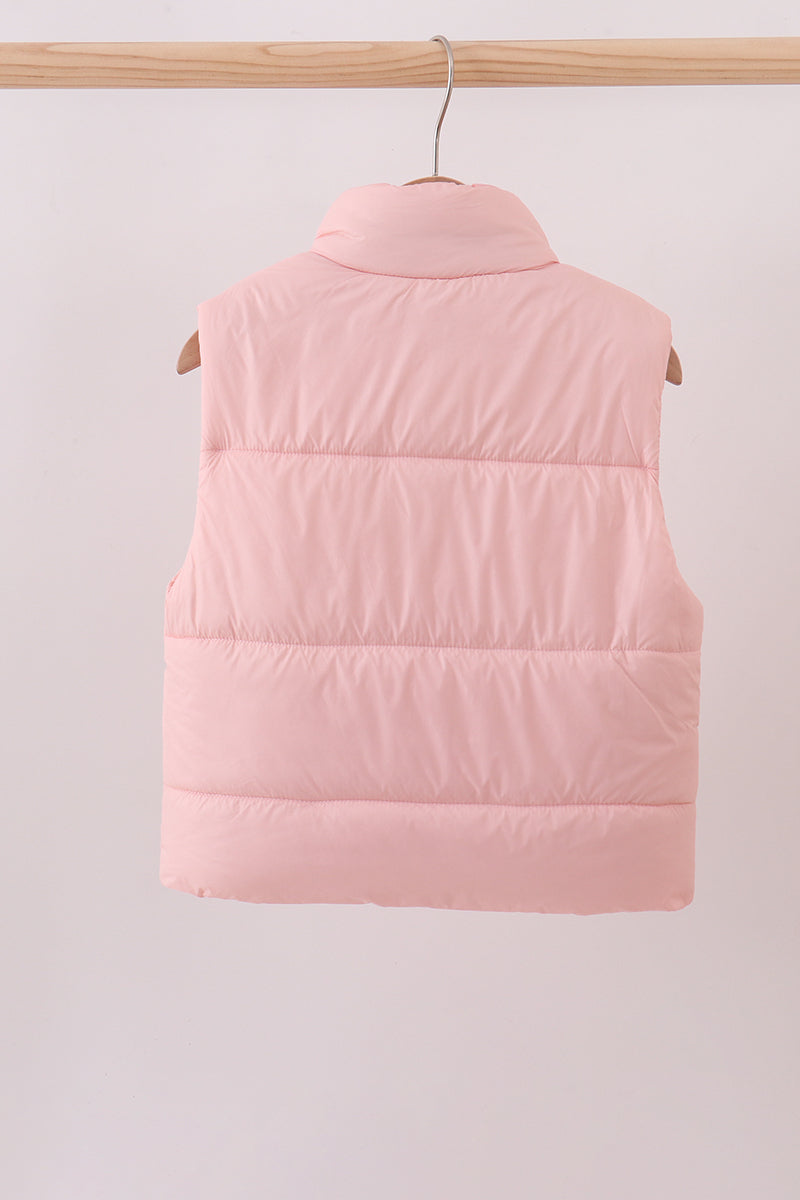 Chaleco acolchado rosa para mamá e hija
