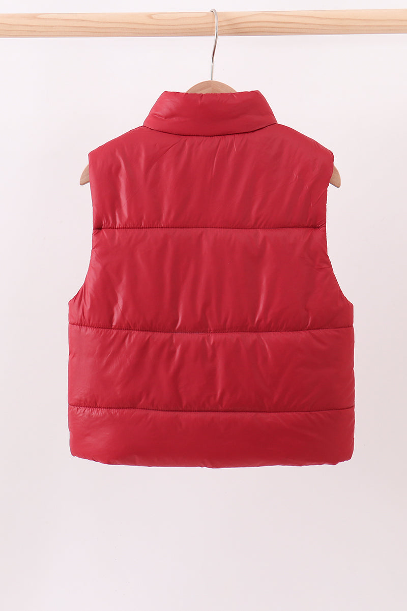 Chaleco acolchado granate para mamá y yo