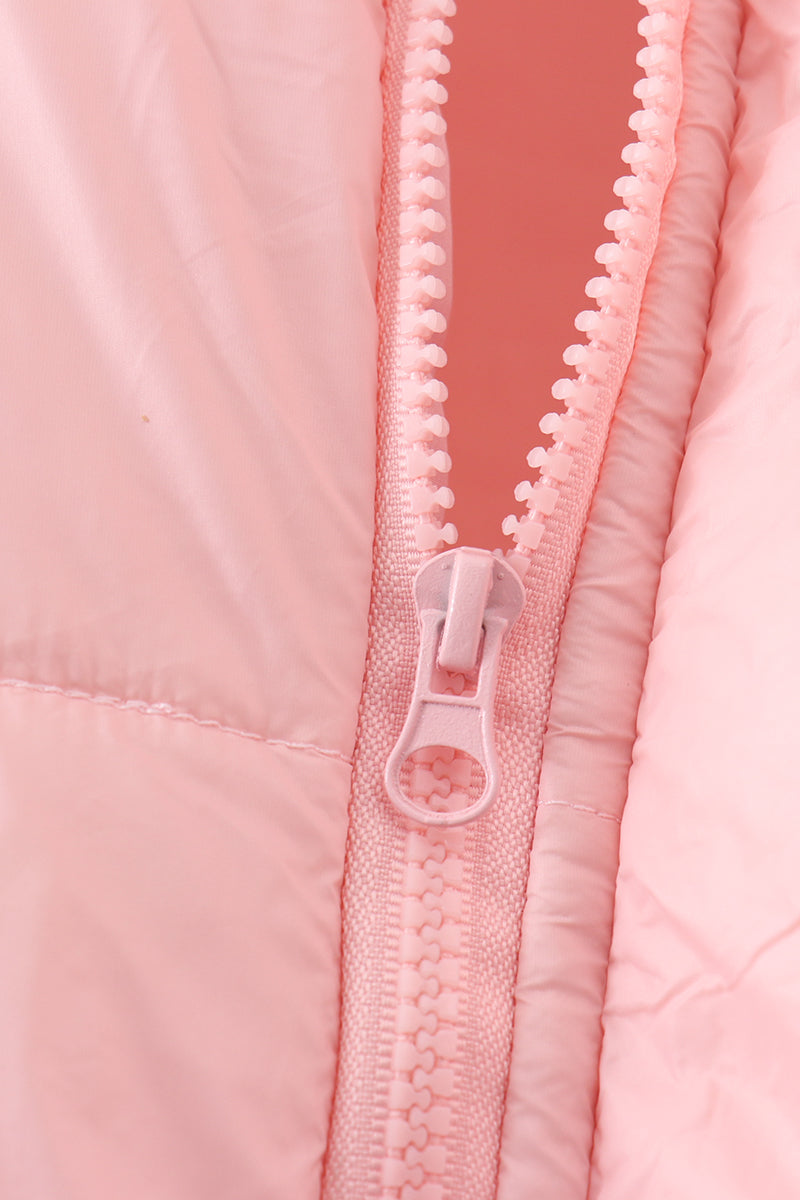 Chaleco acolchado rosa para mamá e hija