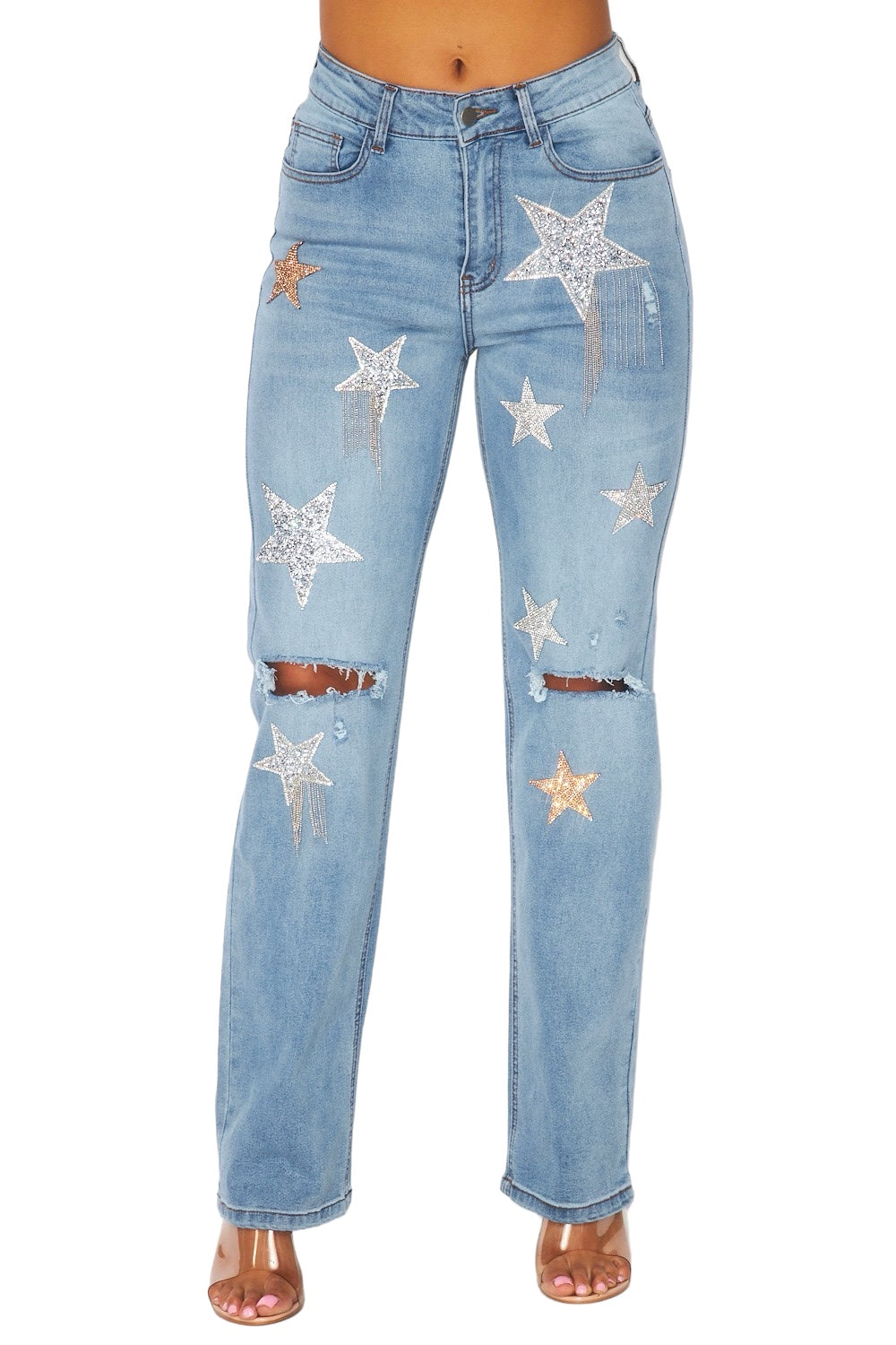 Vaqueros Denim Star con rodillas expuestas