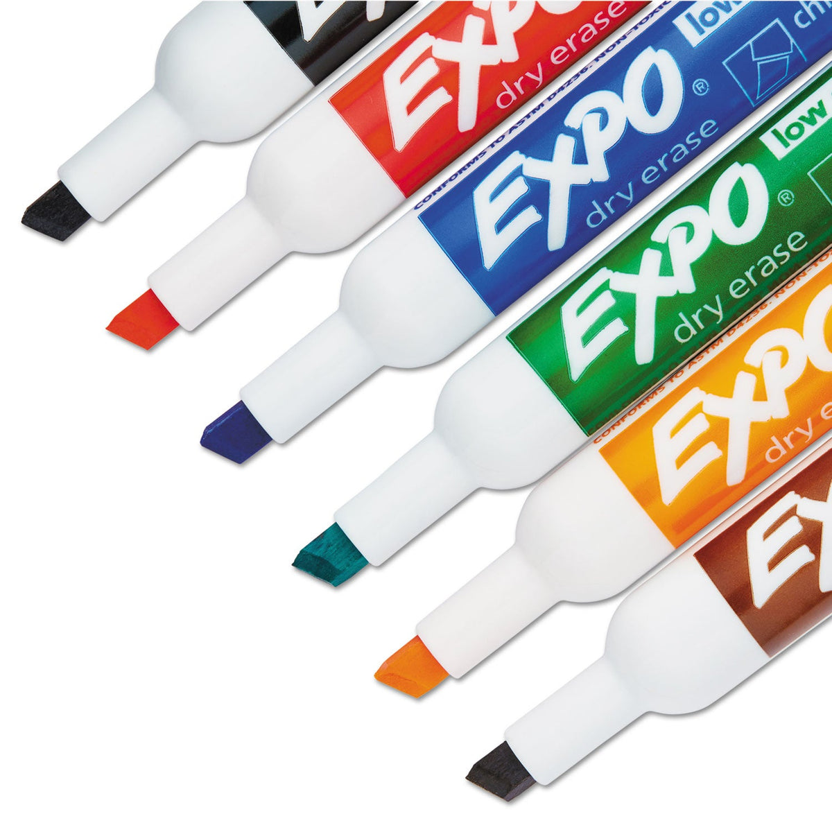 EXPO Low-Odor Dry Erase Marker and Organizer Kit, Broad Chisel Tip, Assorted Colors, 6/Set