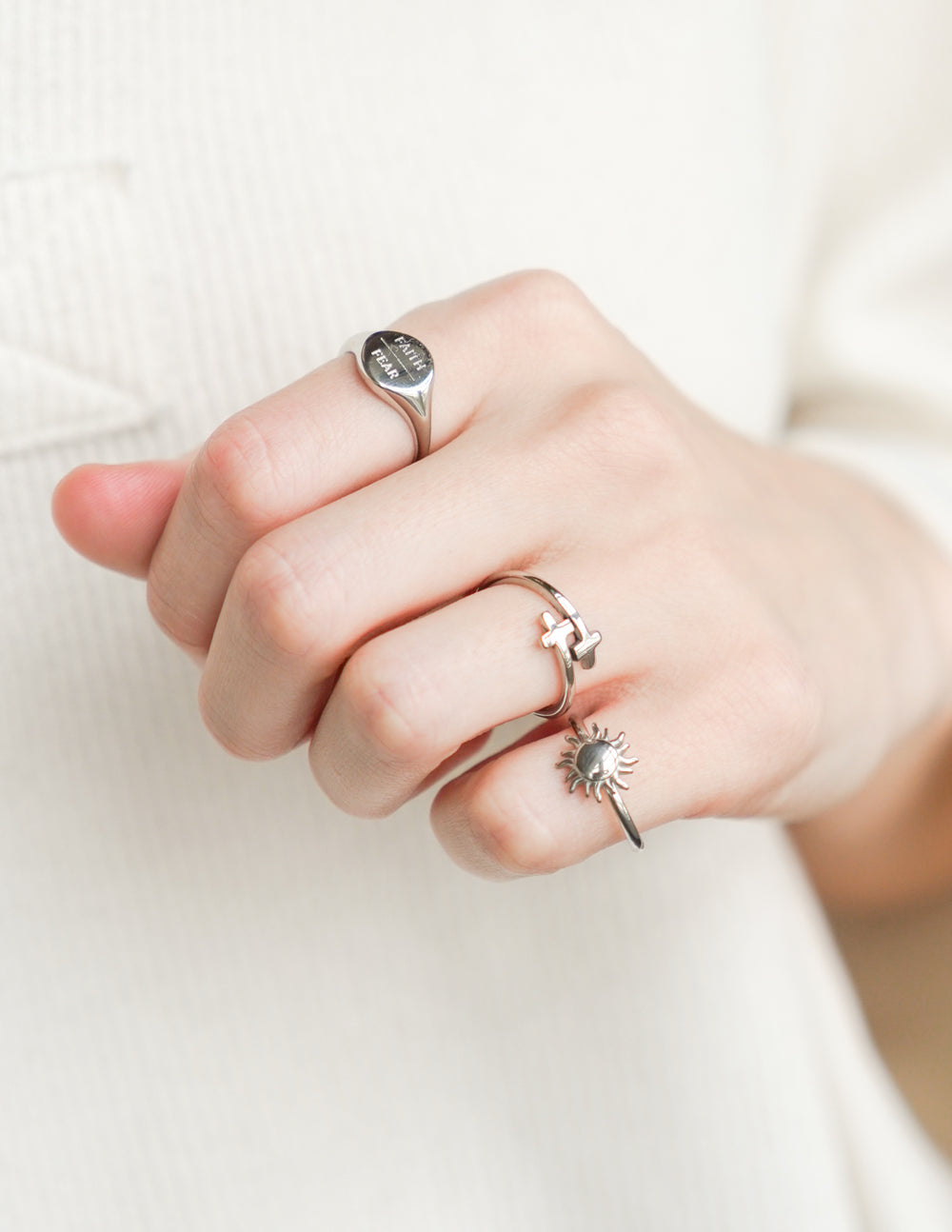 Anillo Cruz Envuelto Plata