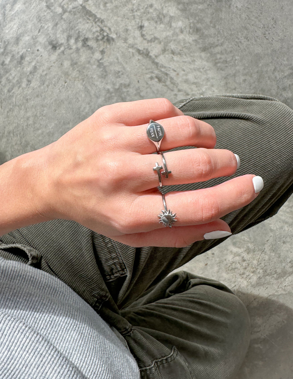 Anillo Cruz Envuelto Plata