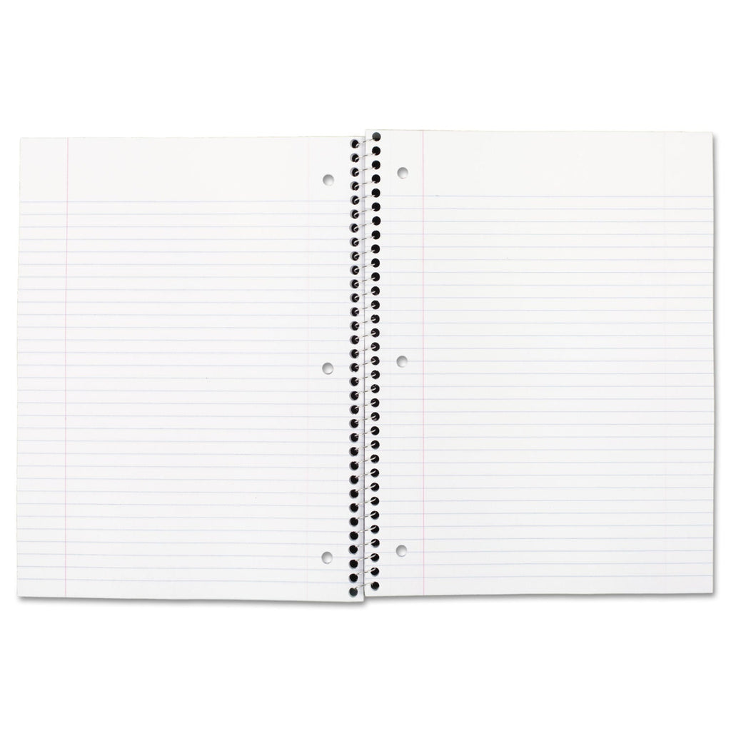Mead Spiral Notebook, 3-Hole Punched, 1 Subject, Medium/College Rule, Randomly Assorted Covers, 10.5 x 7.5, 70 Sheets