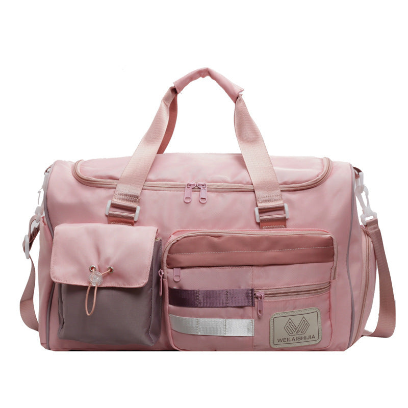 Fashion Color Contrast Multi-pocket Portable Travel Bag