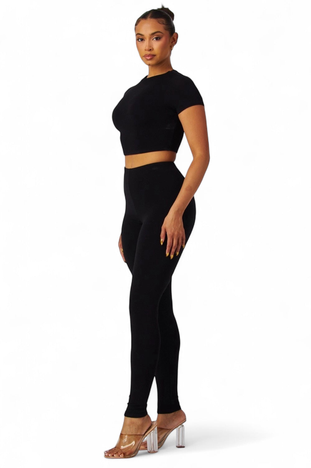 Conjunto de top corto Jovie y leggings ajustados