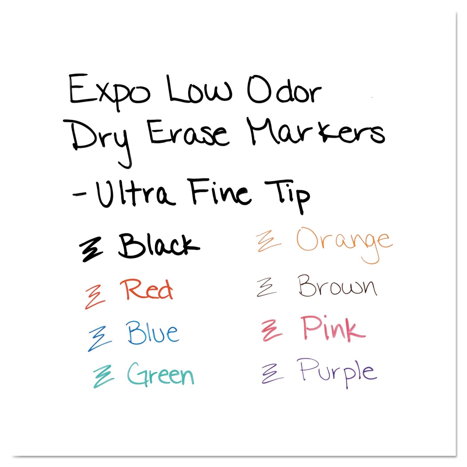 EXPO Low-Odor Dry Erase Marker Office Value Pack, Extra-Fine Needle Tip, Assorted Colors, 36/Pack