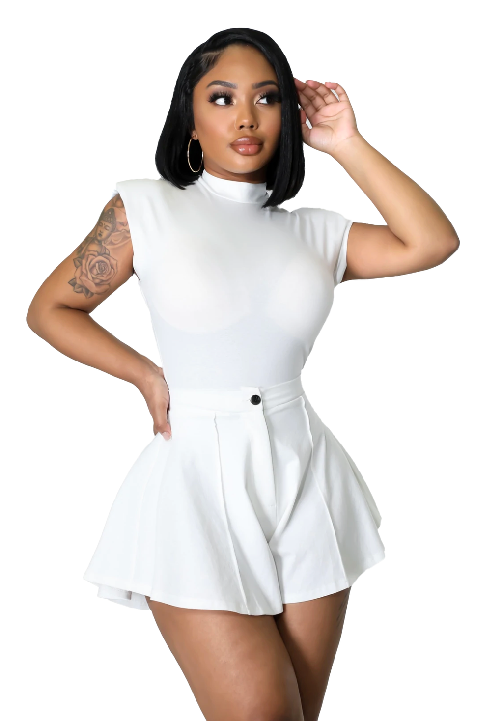 Conjunto de dos piezas: Body y shorts cortos