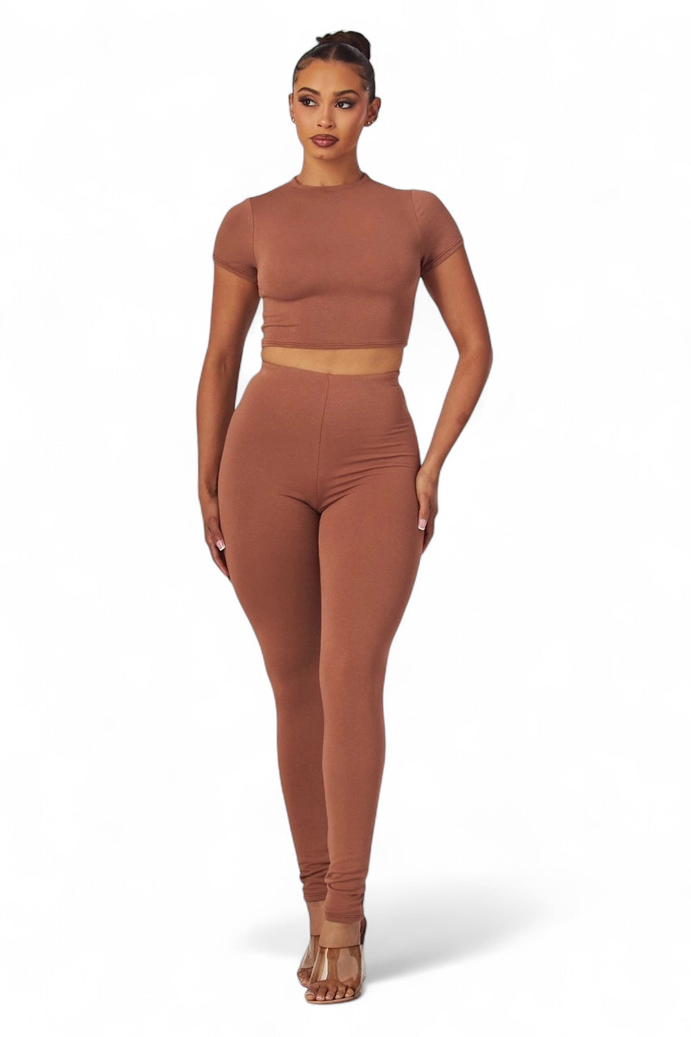 Conjunto de top corto Jovie y leggings ajustados