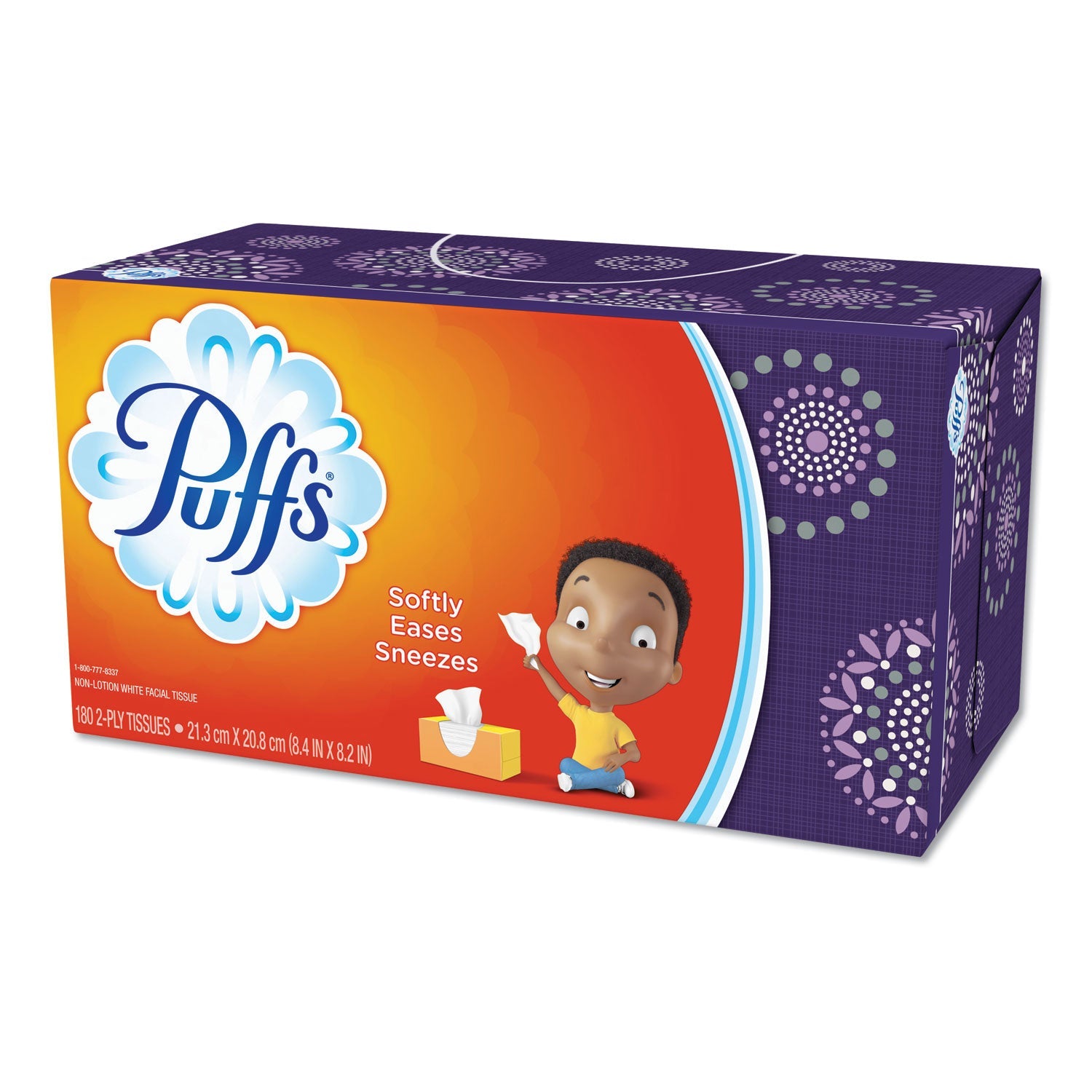 Puffs White Facial Tissue, 2-Ply, 180 Sheets/Box