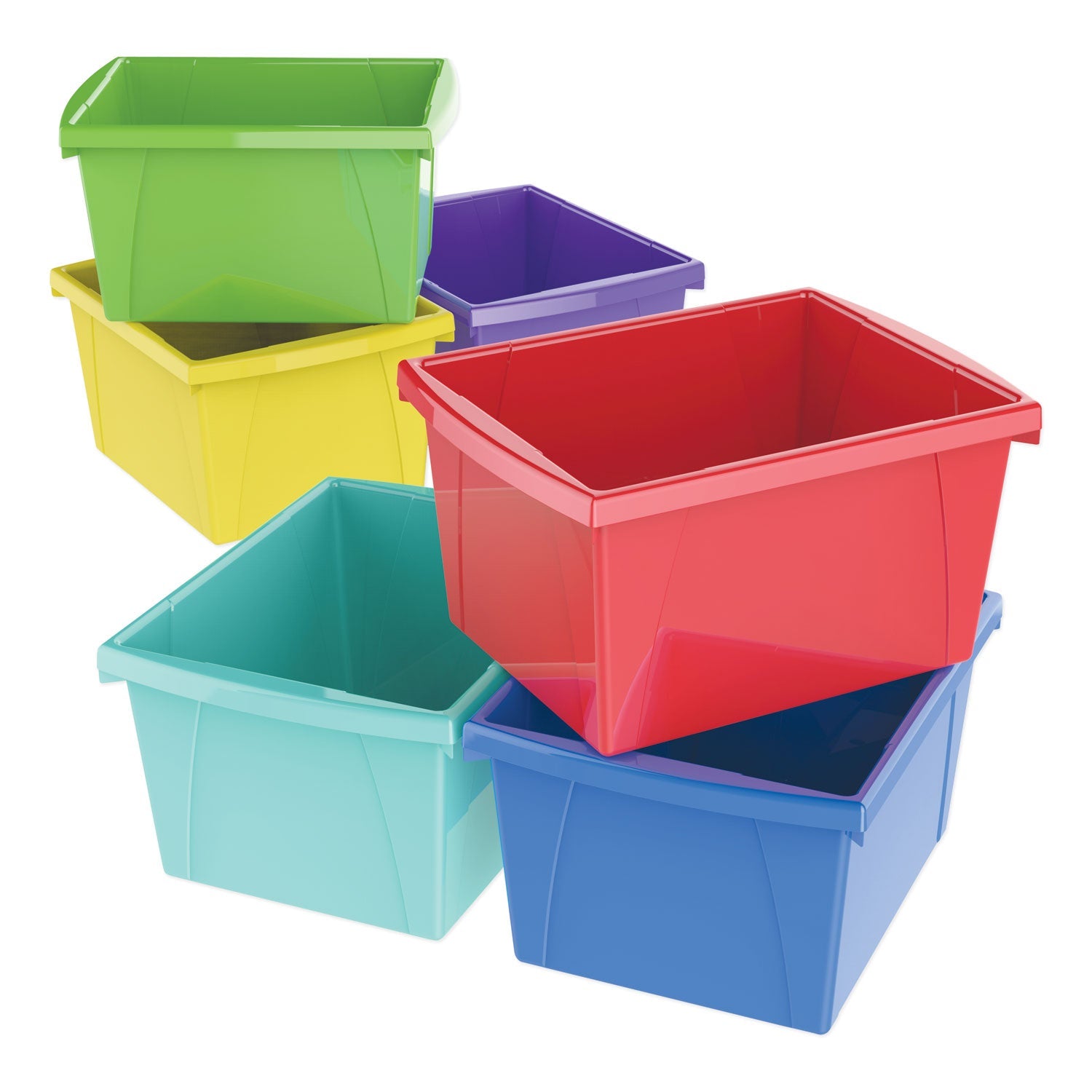 Storex Storage Bins, 4 gal, 10" x 12.63" x 7.75", Randomly Assorted Colors