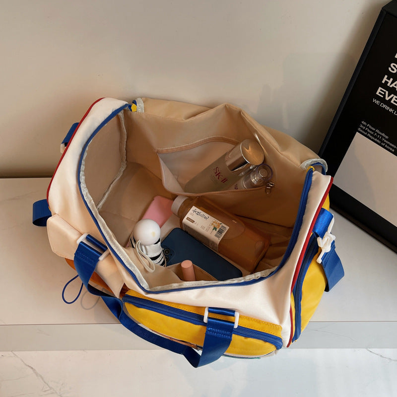 Bolso de viaje portátil multicolor con múltiples bolsillos de moda