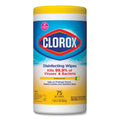 Clorox Disinfecting Wipes, 7 x 7.75, Crisp Lemon, 75/Canister