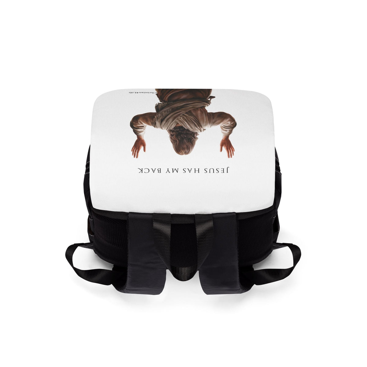 "Jesus Has My Back" Unisex Casual Shoulder Backpack, Backpack-Purse (white )