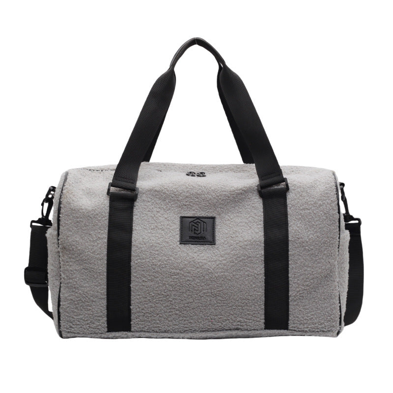 Bolso tote de hombro y cruzado de cordero grande, informal y portátil, para viajes, novedad de otoño e invierno