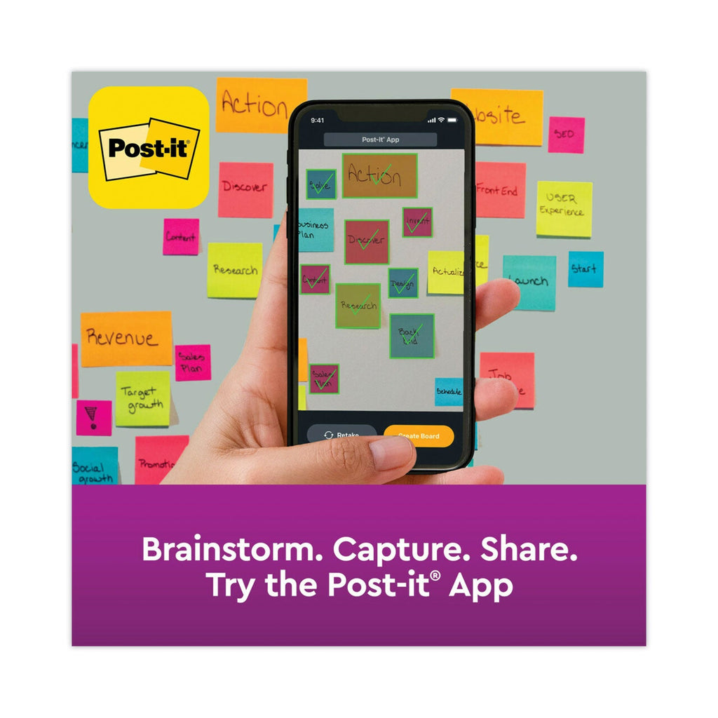 Post-it Recycled Notes in Oasis Collection Colors, Note Ruled, 4" x 6", 90 Sheets/Pad, 3 Pads/Pack