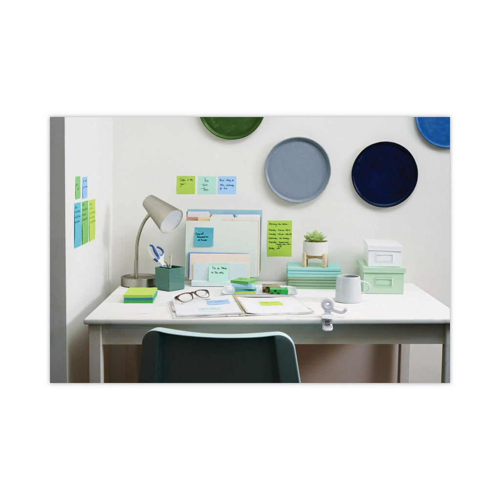 Post-it Recycled Notes in Oasis Collection Colors, Note Ruled, 4" x 6", 90 Sheets/Pad, 3 Pads/Pack