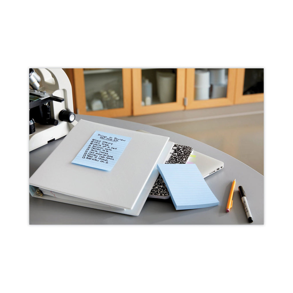 Post-it Recycled Notes in Oasis Collection Colors, Note Ruled, 4" x 6", 90 Sheets/Pad, 3 Pads/Pack