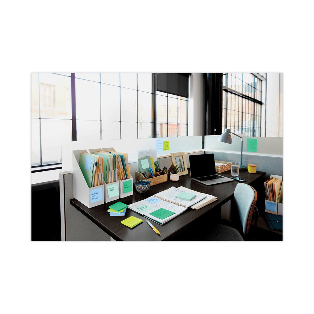 Post-it Recycled Notes in Oasis Collection Colors, Note Ruled, 4" x 6", 90 Sheets/Pad, 3 Pads/Pack