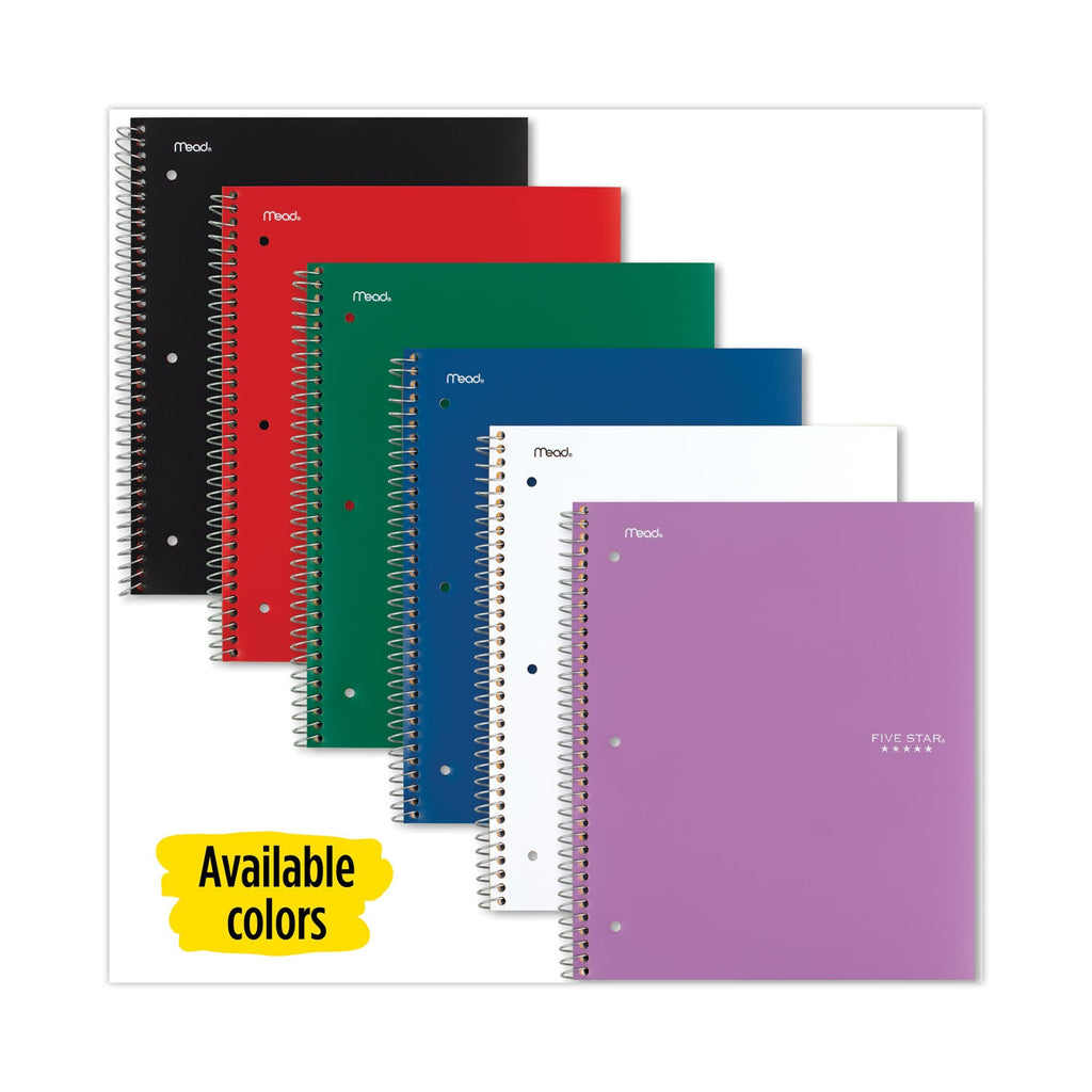 Five Star Wirebound Notebook, 5 Subject, 8 Pockets, Medium/College Rule, Randomly Assorted Covers, 11 x 8.5, 200 Sheets