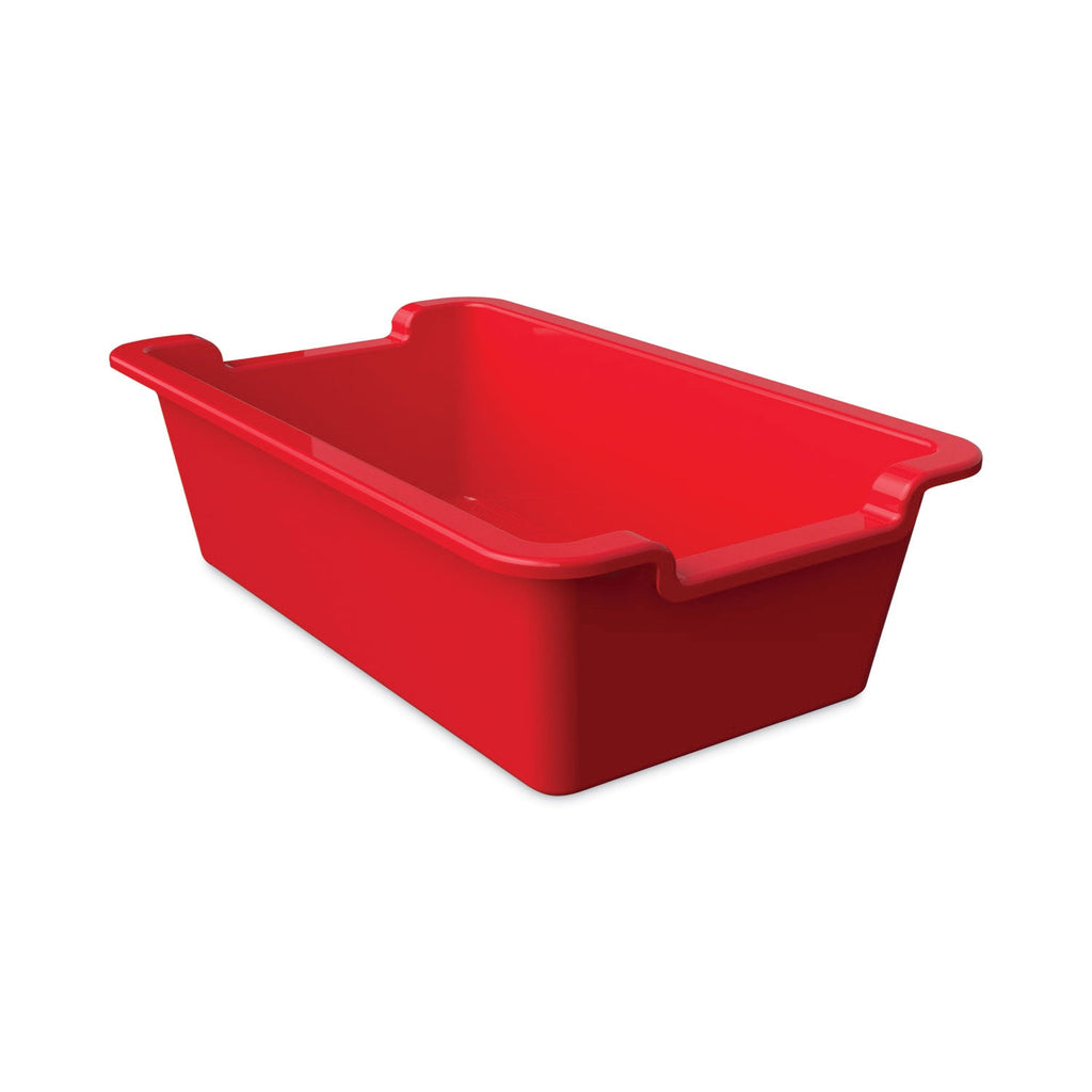 deflecto Antimicrobial Rectangle Storage Bin, Red