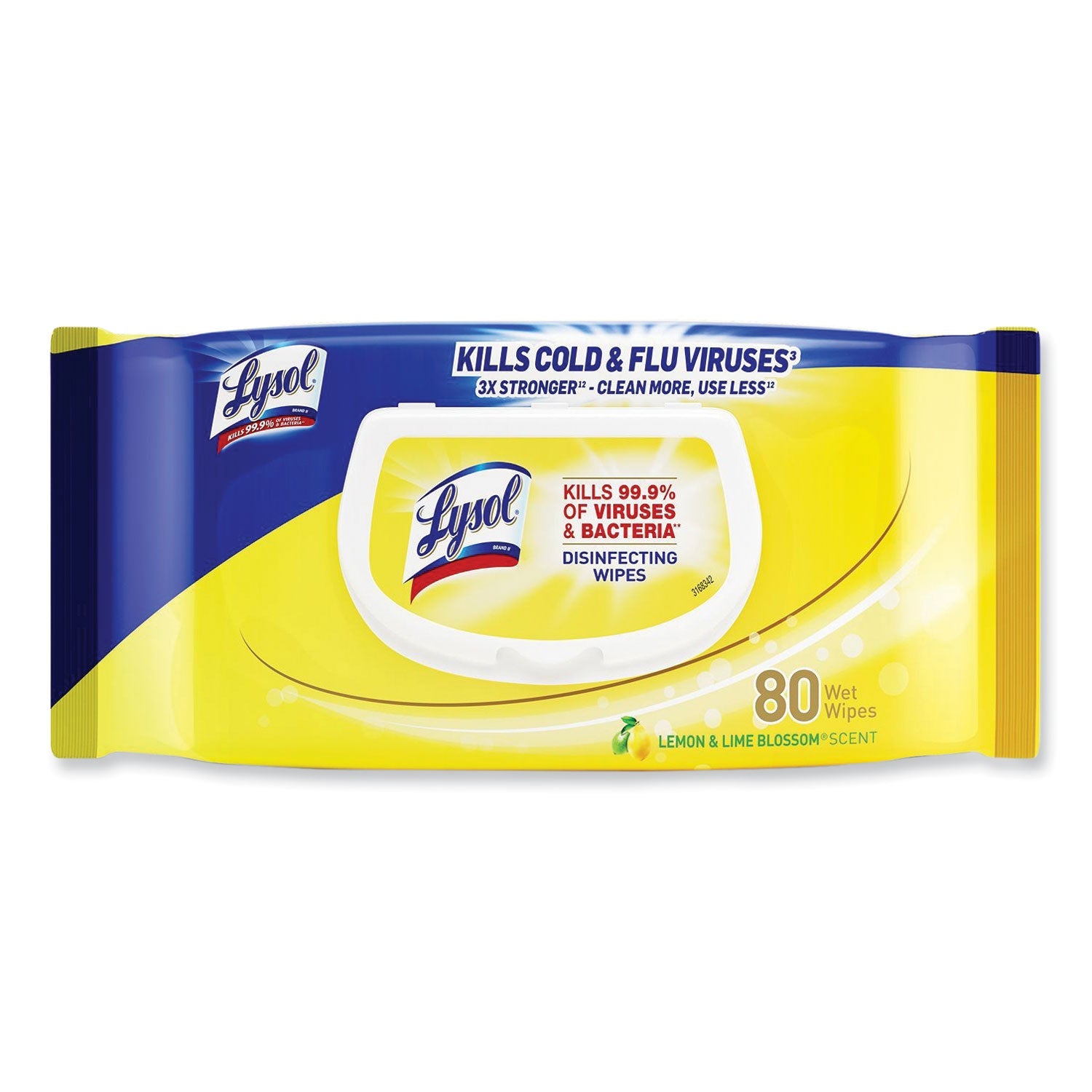 LYSOL Disinfecting Wipes Flatpacks, 6.69 x 7.87, Lemon and Lime Blossom, 80 Wipes/Flat Pack, 6 Flat Packs/Carton