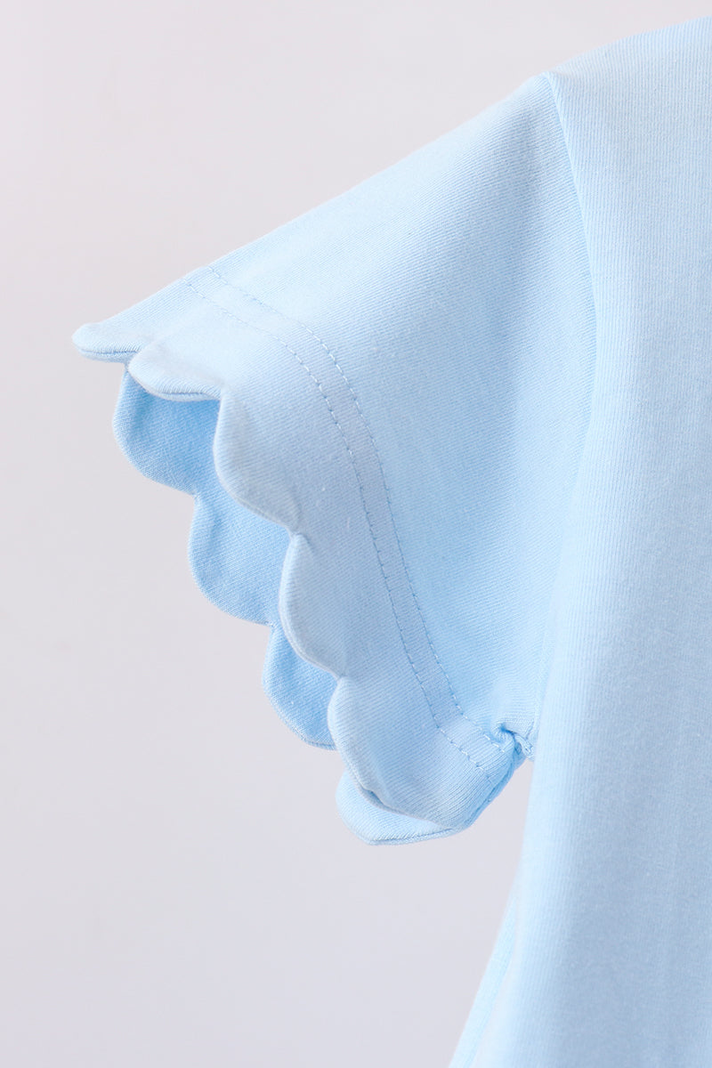 Conjunto de pantalón corto festoneado azul