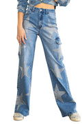 Jeans Cargo "Stars Born" con Pedrería