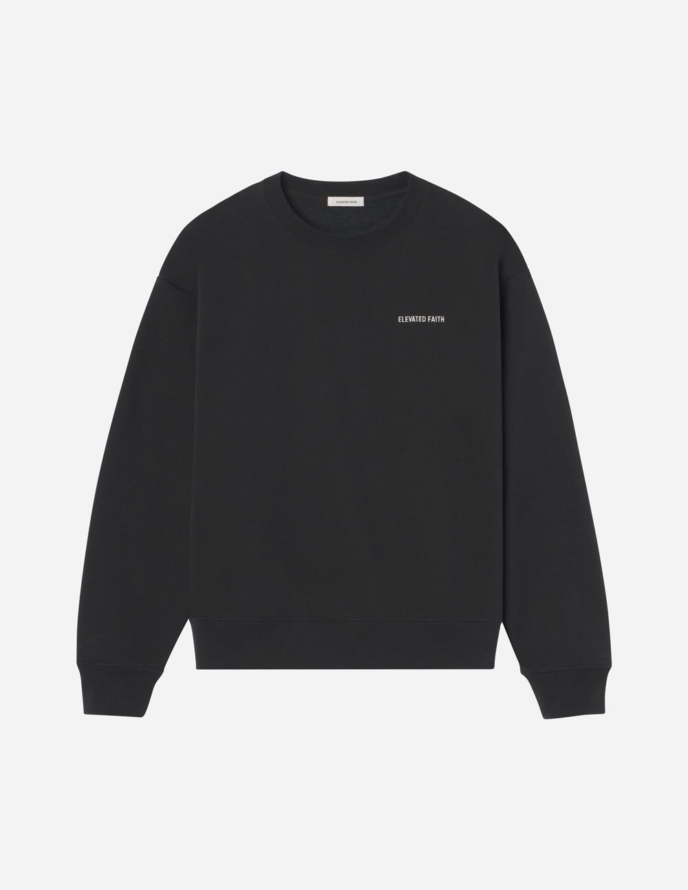 Sudadera Básica Negra Unisex con Cuello Redondo