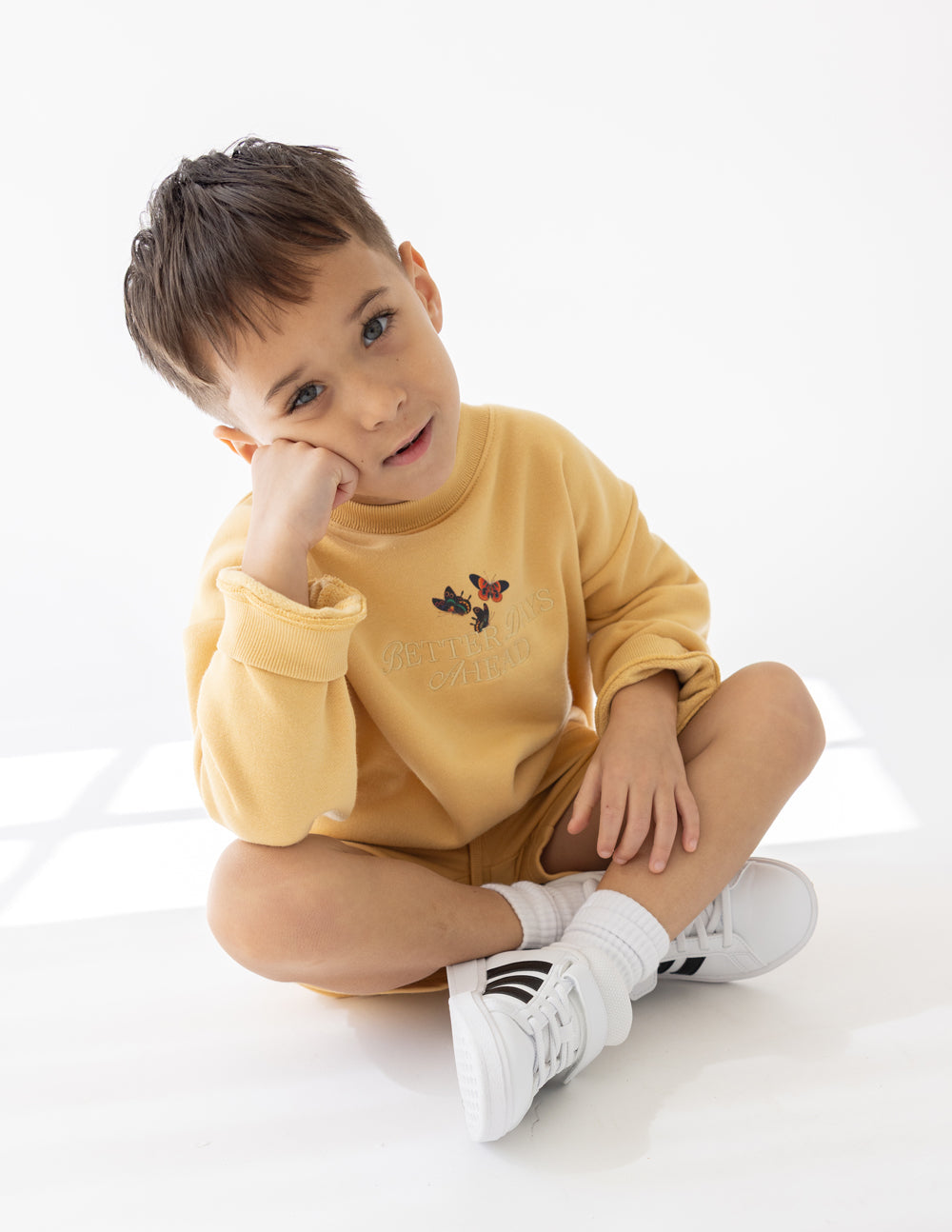 Sudadera de cuello redondo para niños Better Days Butterfly