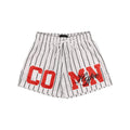 Common Hype Split Pinstripe Mesh Short Ivory