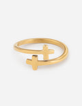 Anillo con cruz de oro envuelta