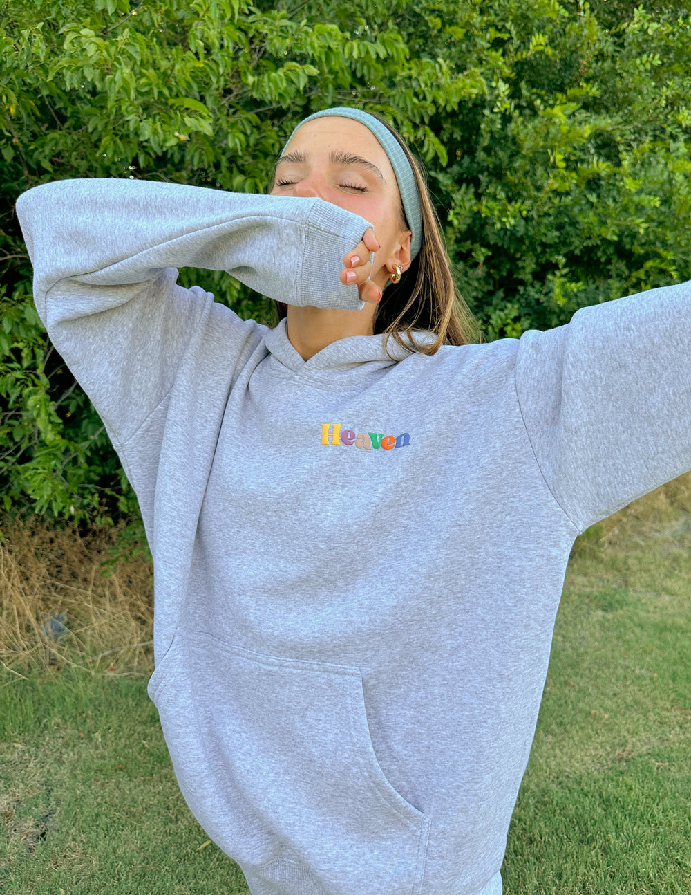 Sudadera con capucha unisex Heaven Heather Grey