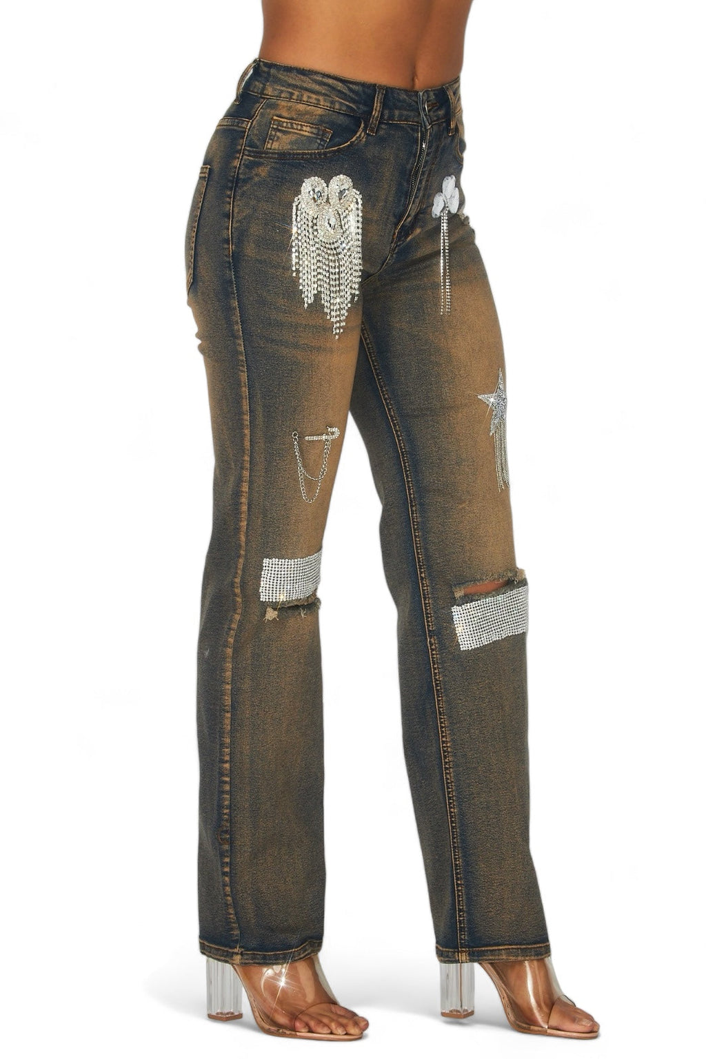 Vaqueros con flecos de pedrería Dreaming Of You